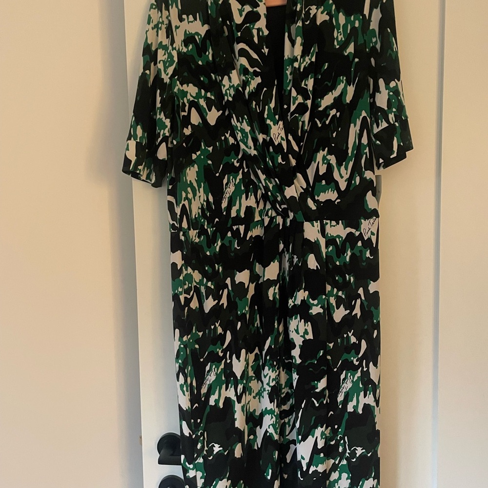 Pink Tartan Green, Black and White dress Size L